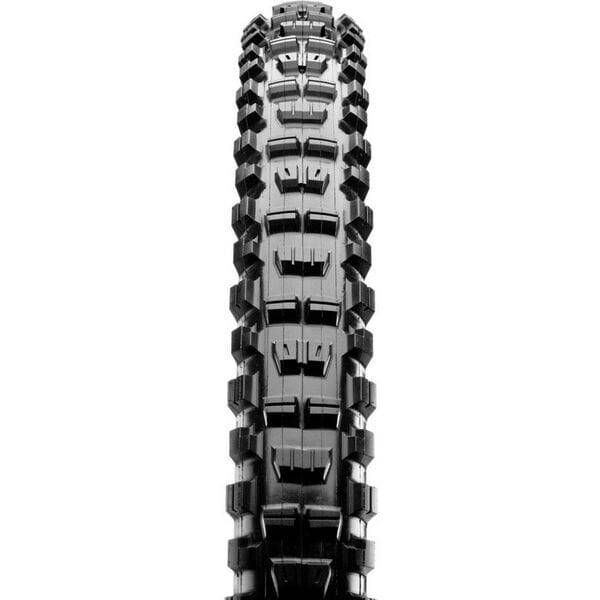 Maxxis Minion DHR II downhill tubeless-ready mountain bike tyre with wide trail technology, featuring aggressive tread pattern.