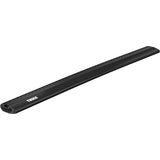 Thule WingBar Edge Evo black aerodynamic roof bar mounted on a vehicle, 68 cm length, for car roof accessory fitting.