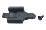 Topeak Wedge Bag Outer Fixer Clip for secure mounting of wedge bags, shown attached to a bicycle frame in the image.