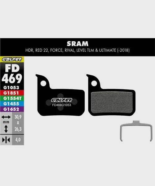 Galfer standard bike disc brake pads with reliable, quiet, durable braking performance, shown in a close-up image.
