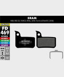 Galfer standard bike disc brake pads with reliable, quiet, durable braking performance, shown in a close-up image.