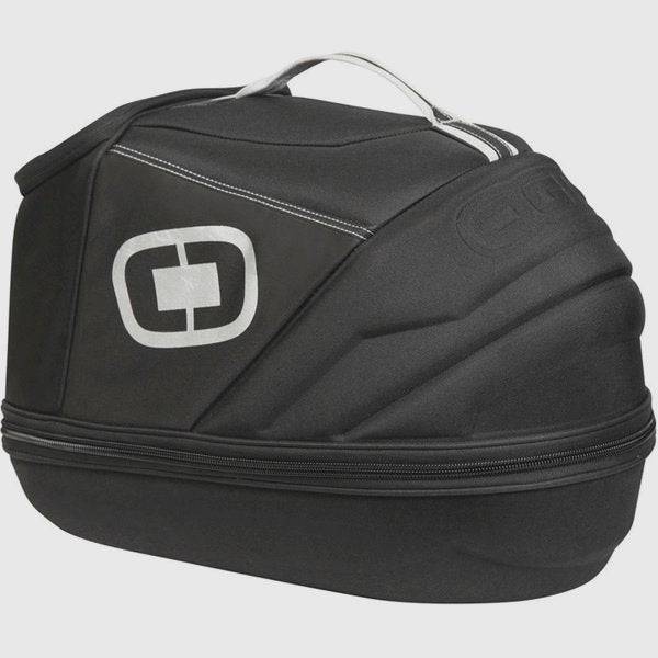 OGIO ATS gear case with adjustable padding for helmet and goggles protection, showcasing its durable exterior and interior compartments.