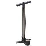 Lezyne Macro Floor Drive bike pump with dual valve, 220psi analog gauge, durable metal construction, and comfortable handle.