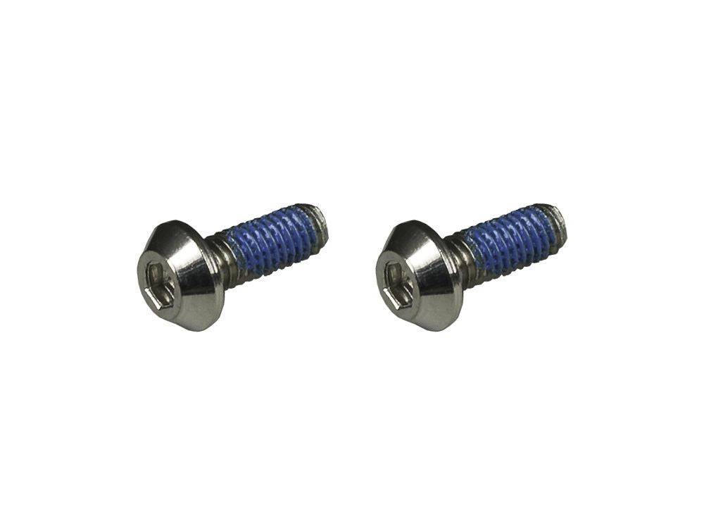 Pair of Trek Madone 9 front brake cover bolts in grey, M3 x 8mm replacement components for bike maintenance.
