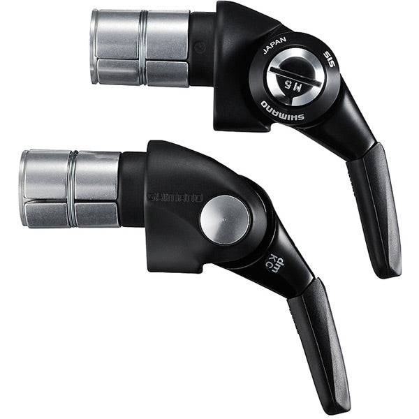 Shimano Dura-Ace SL-BSR1 9000 double 11-speed bar end shifters with SP41 cables, cycling components for road bikes.