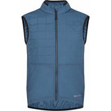 Madison Roam men's windproof packable Primaloft insulated gilet vest hanging on a hanger, showcasing its lightweight design and sleek style.