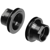 DT Swiss front wheel kit with 100mm and 9mm bolt-thru conversion for 240s oversize hubs, showing wheel components and hardware.