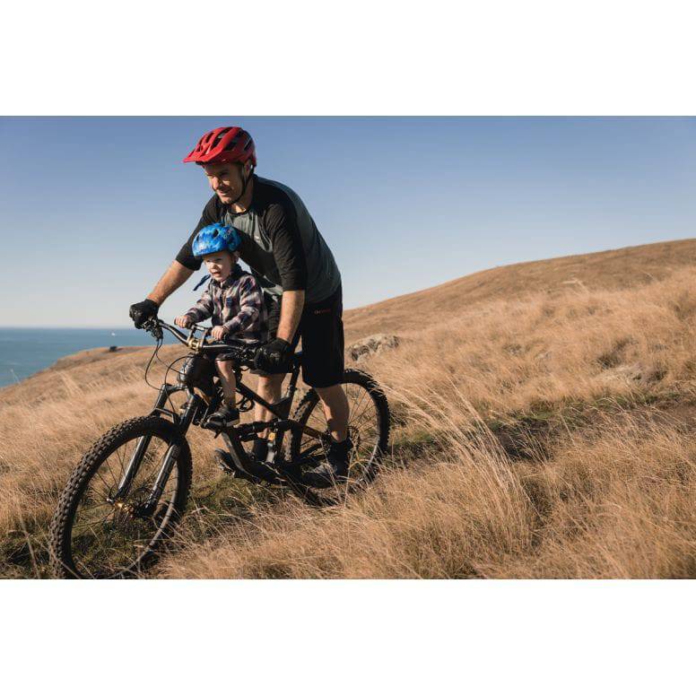 Kids Ride Shotgun 2.0 child bike seat handlebars in black with 250mm length and 19mm grips, designed for kids' bike accessories.
