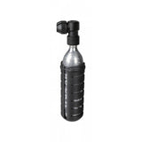 Topeak Nano Airbooster L compact CO2 inflator with 25g cartridge for Presta and Schrader valves, shown with attached cartridge