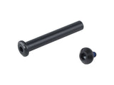 Black Trek rear shock pin-to-trunnion 16mm head hardware kit for bike lower mount components, showcasing the mounting hardware.