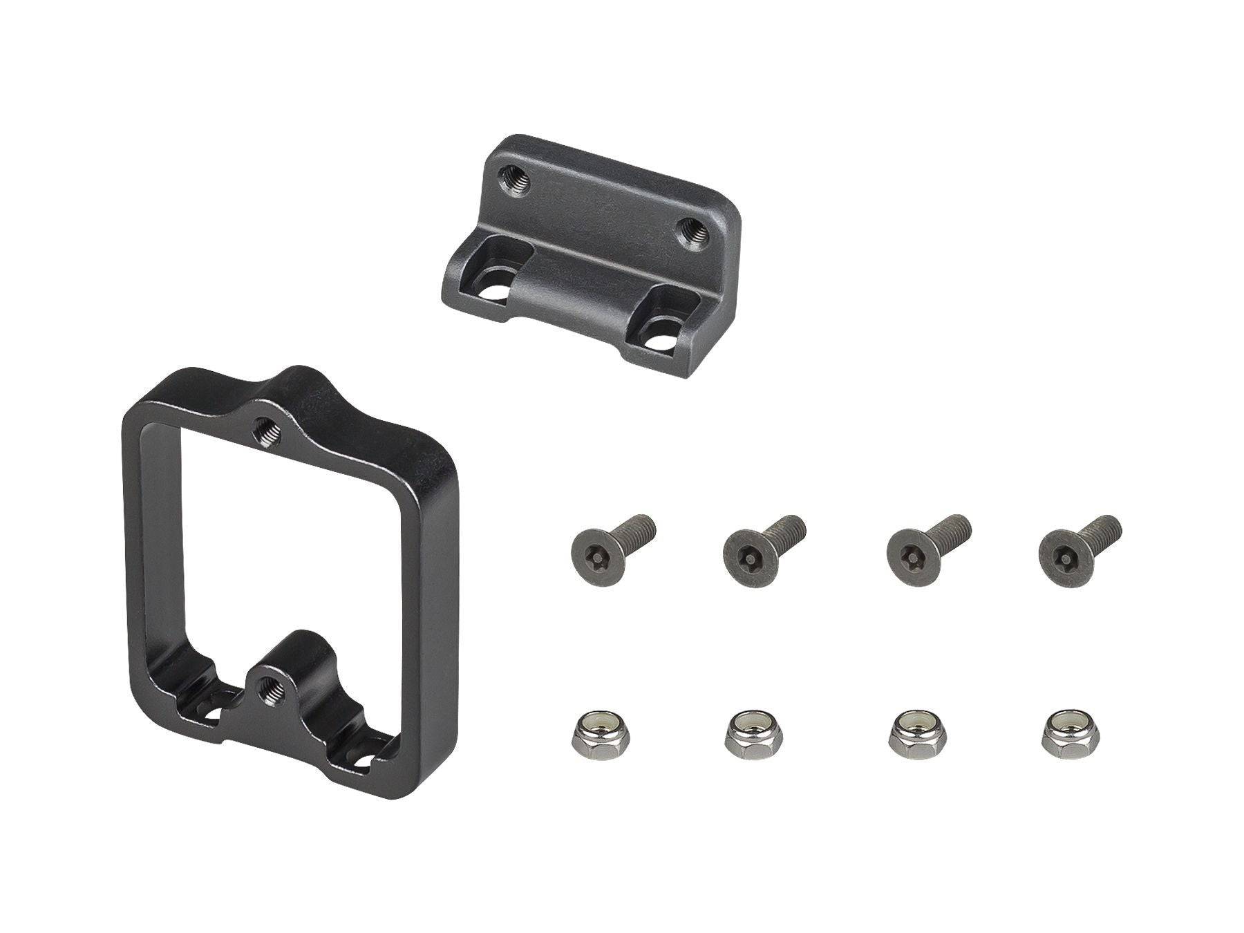 Black Trek Powerfly 2019 battery mount baseplates, secure replacement components for e-bike battery installation.