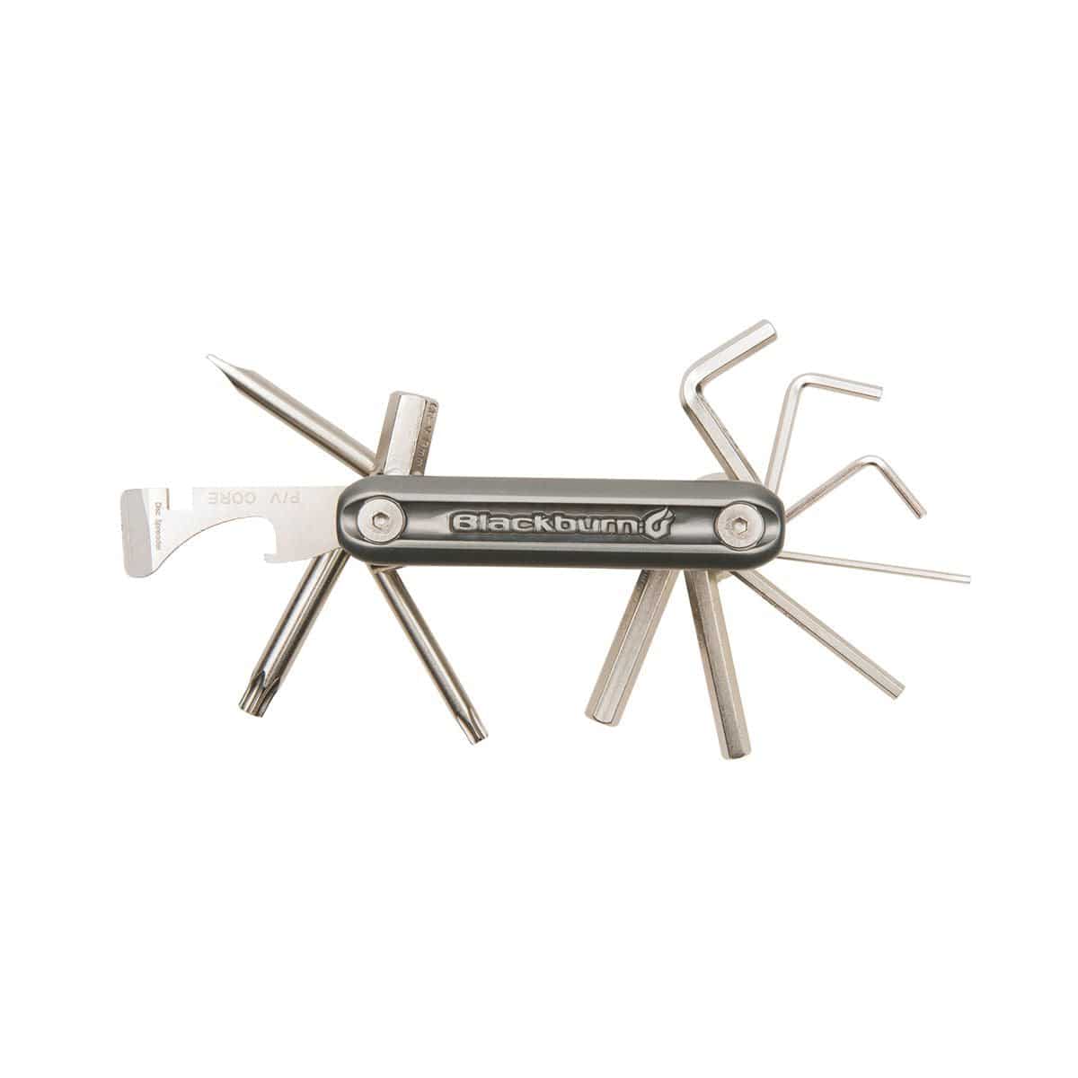 Blackburn Grid 13 Bike Multitool for on-the-go bike repairs, compact workshop tool with multiple screwdrivers and Allen keys.