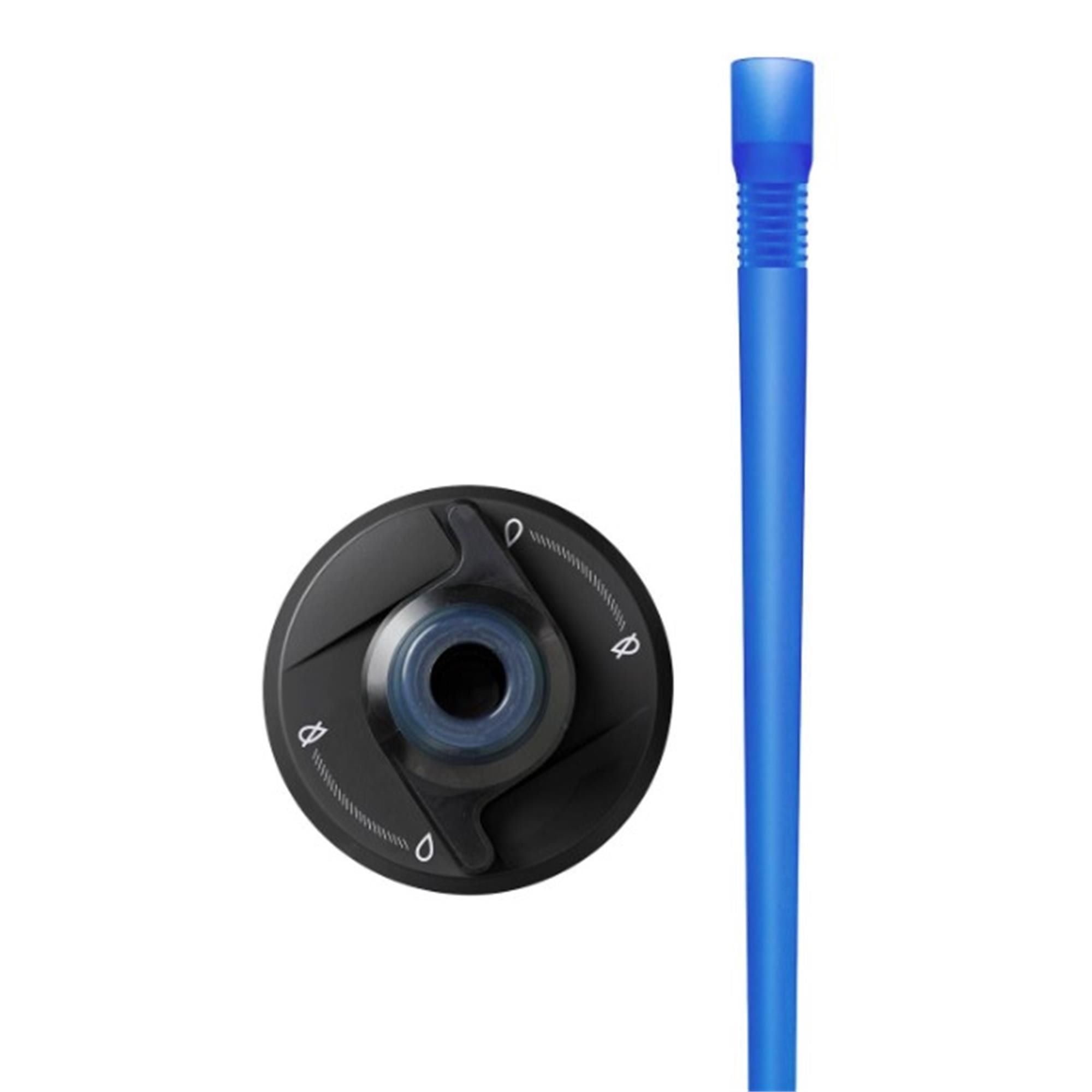 CamelBak Podium Steel replacement cap in black for leak-proof hydration bottles, shown in a close-up view.