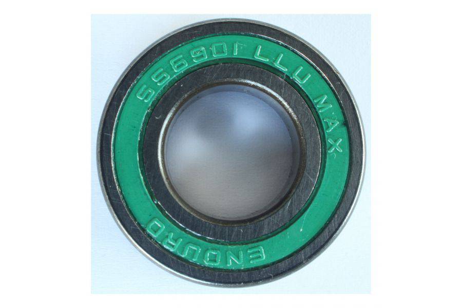 Enduro Bearings 6901 2RS stainless steel sealed cycling bearings with green and black seals for bicycle components.