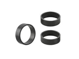 Bontrager 10mm alloy headset spacers for 1-1/8 inch bike forks, black, 3-pack, compatible with 28.6mm head tubes.