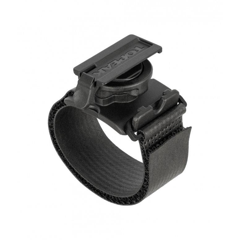 Topeak Ridecase multi-mount bike phone holder attached to a black stem for 35-48mm bike stems
