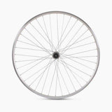 Silver M Part Wheels 700c road rear wheel with Shimano Sora hub and eyeleted rim, designed for durable cycling performance.