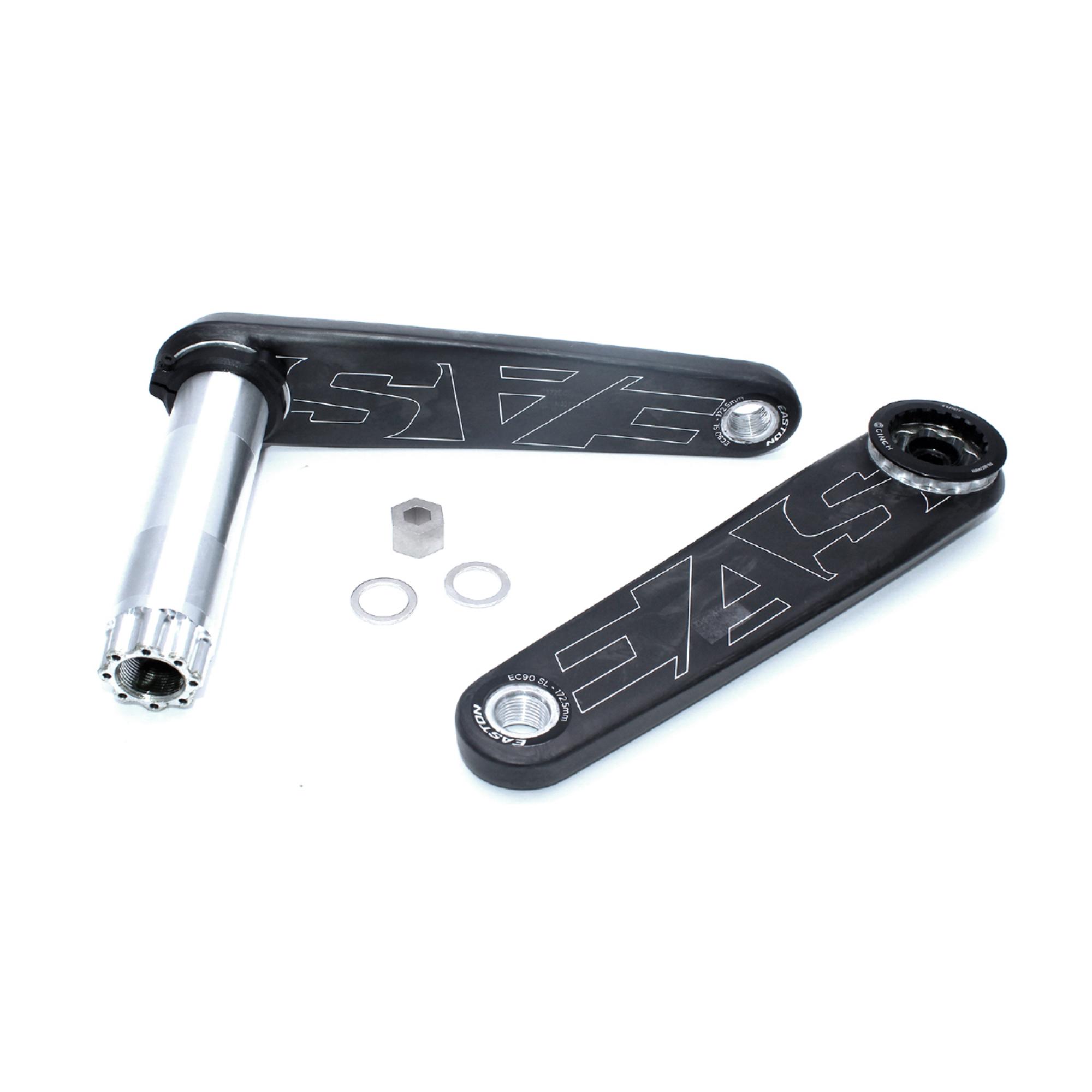 Easton EC90 SL road crank arms with Race Face Cinch technology, lightweight bicycle component for high-performance cycling.