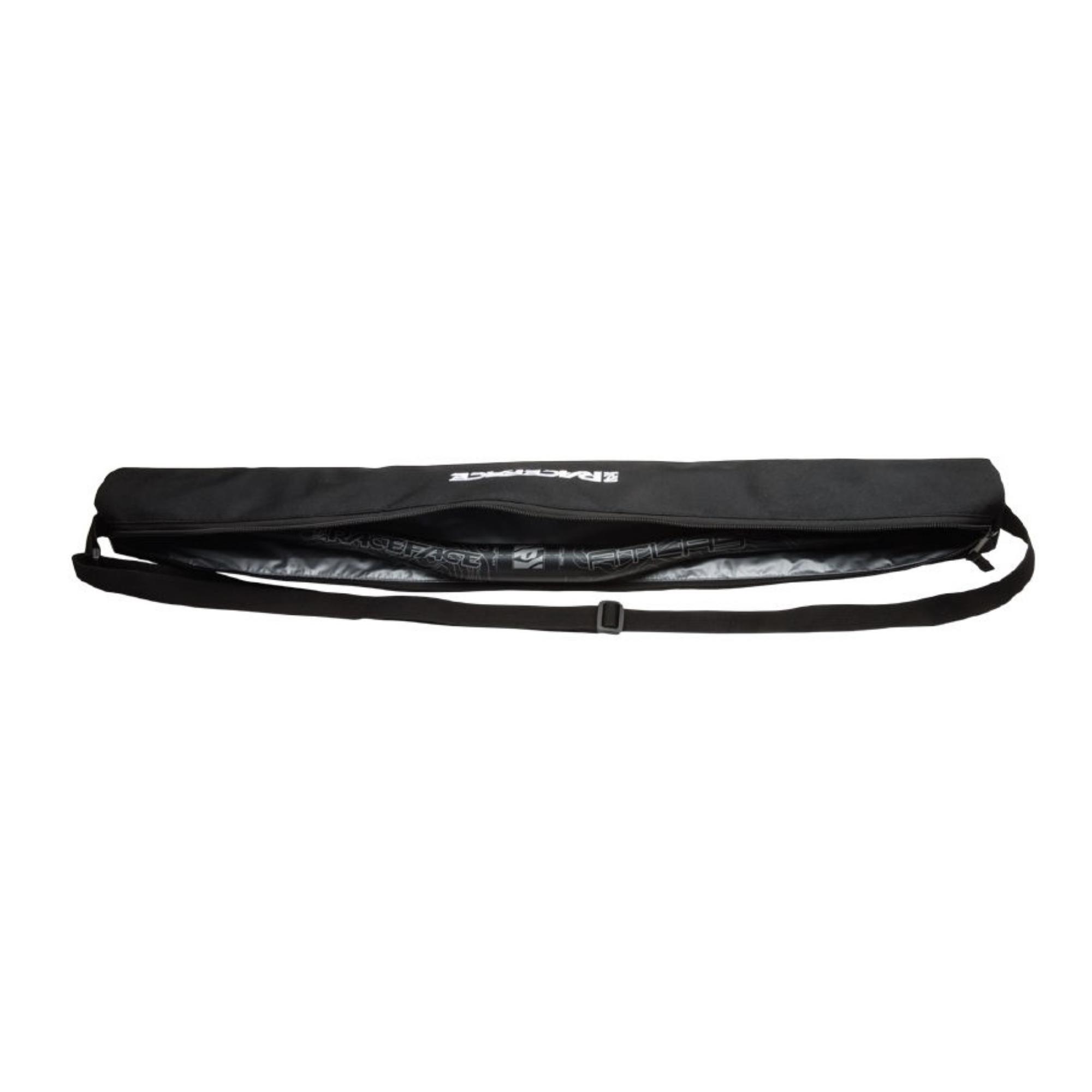 Race Face Beer Hammock Cooler Bag holding six cans, outdoor drink holder accessory with adjustable strap and insulated design.