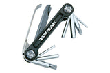 Topeak Mini 9 Pro multi-tool with 9 functions, compact bike repair tool in a neoprene bag, suitable for bike workshop use