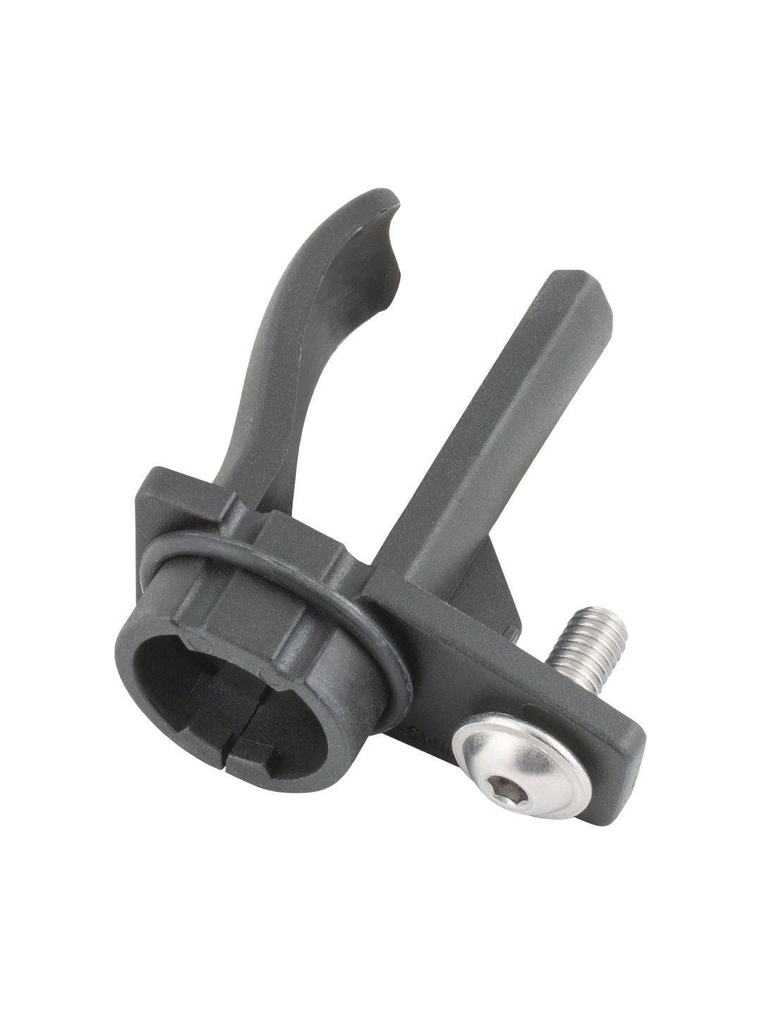 Trek Speed Concept Di2 battery holder assembly in black, designed for aero bikes, featuring sleek component with secure fit.