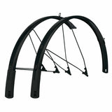 SKS Bluemels 28-inch mudguard set with ESC safety system for road bikes, showing durable metal fenders on a bicycle.