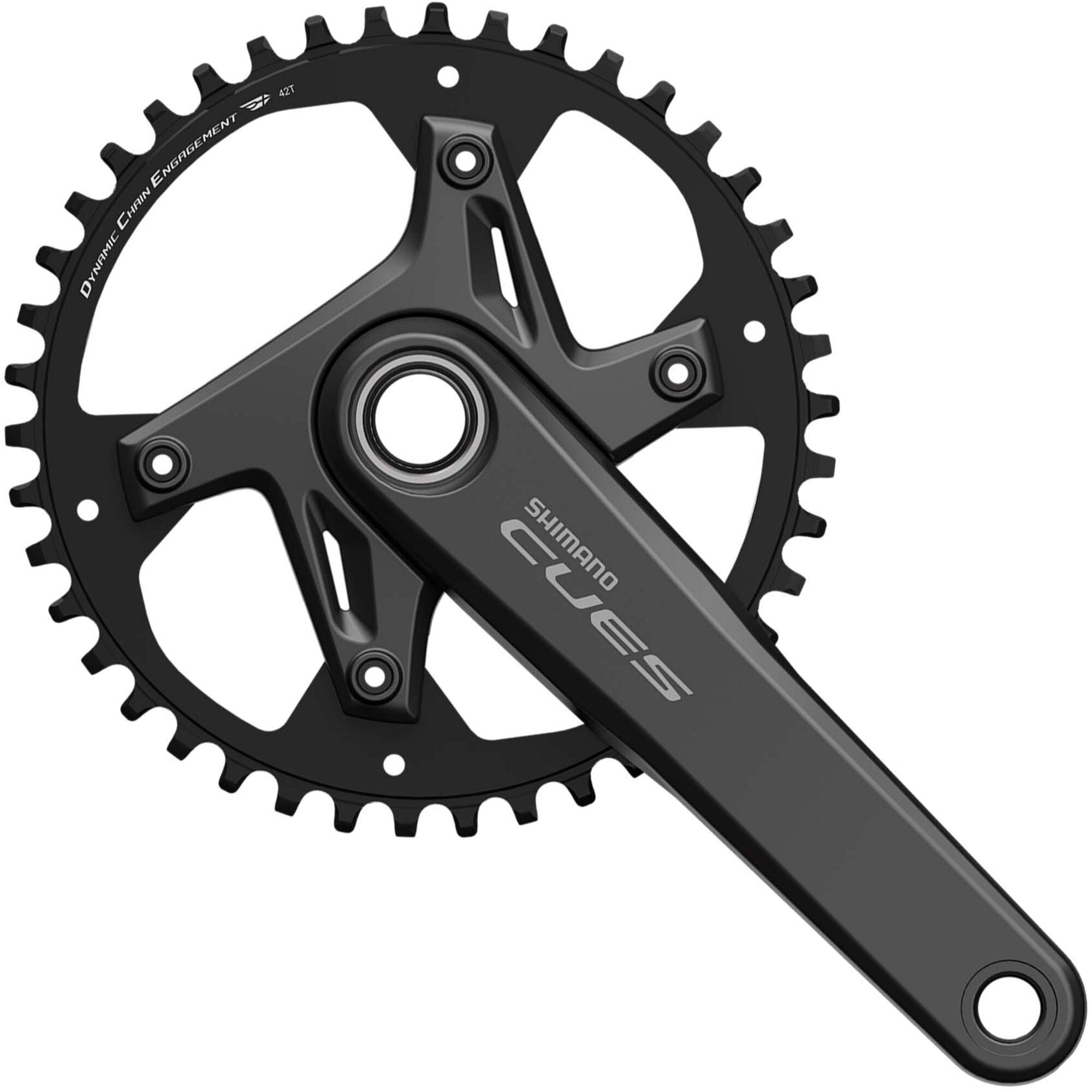 Shimano CUES FC-U6040-1 HollowTech II 42T chainset with 172.5mm crank arms, compatible with 9/10/11-speed bikes.