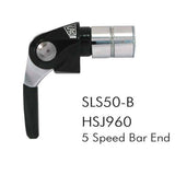 Sturmey Archer 3-speed shifter hub spares for bar end and down tube mounts, bicycle component parts, black and silver finishes