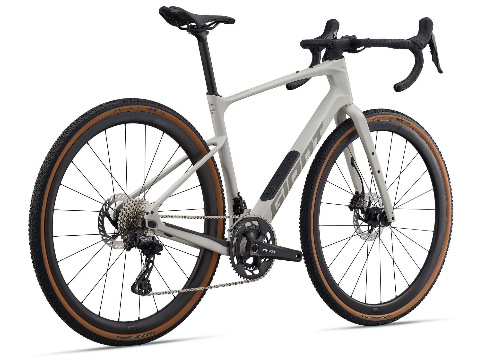 Giant Revolt Advanced 0 MY26 gravel bike with adjustable wheelbase and comfort features, shown with sleek frame and rugged tires.