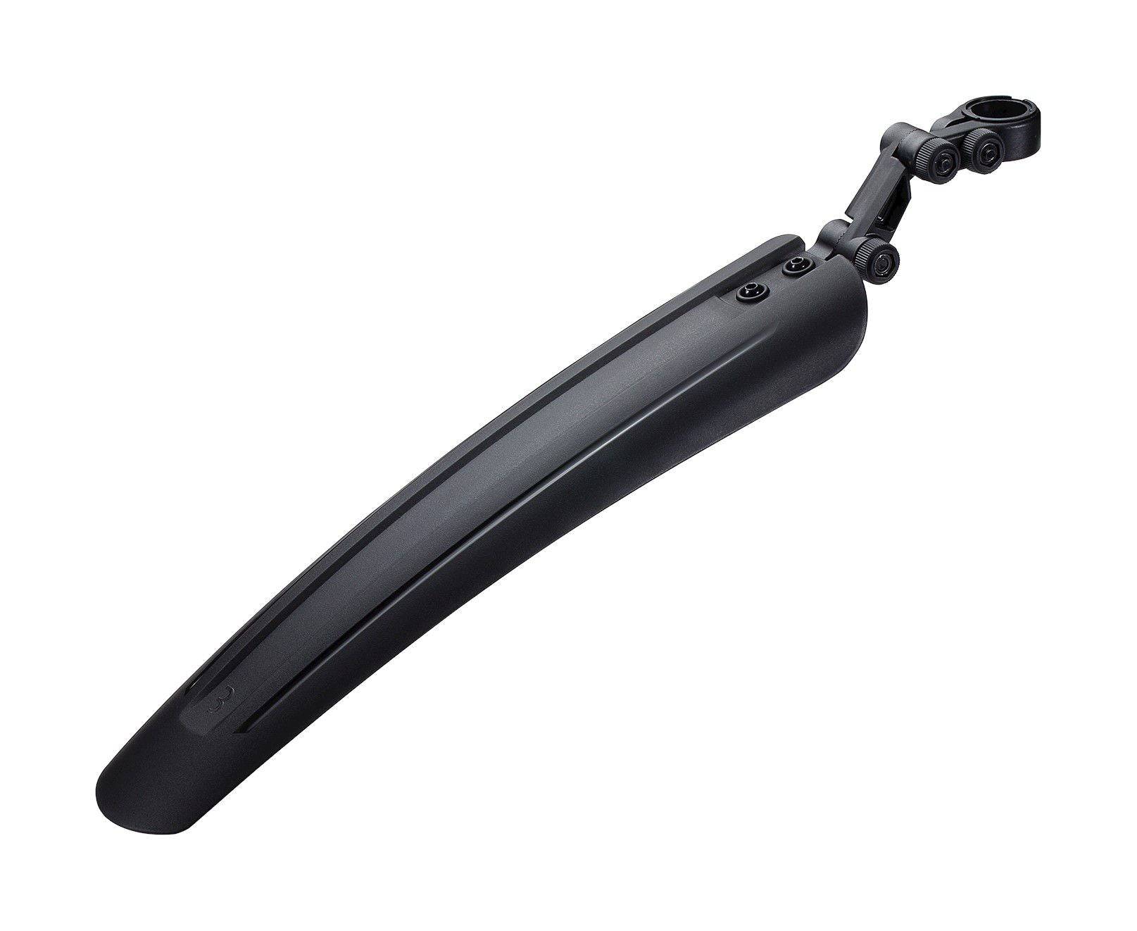 Black BBB BFD-15R HighProtect MTB rear fender for 24-26 inch wheels, designed to shield mountain bike riders from mud and water