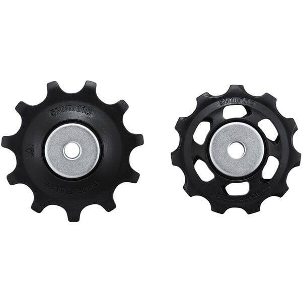 Shimano CUES RD-U4020 U3020 tension and guide pulley set for mountain bike rear derailleur, close-up of components.