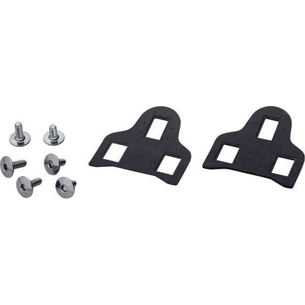Shimano SM-SH20 SPD-SL cleat spacer and fixing bolt set for precise bike pedal fit, shown on a white background.