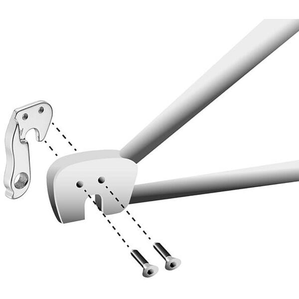 M Part gear hanger for bikes, durable replacement component compatible with various bike brands, shown in close-up image.