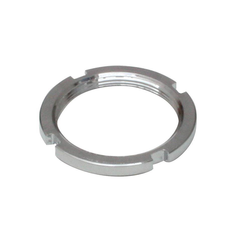 Gusset Components track lockring with left-hand thread, 1.29" x 24 TPI, designed for track sprockets, metal construction, close-up view
