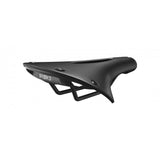 Brooks C19 Cambium Carved all-weather bike saddle in black with 184mm steel rails, designed for comfortable cycling.