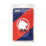 Joe's No Flats Presta valve core removal tool for tubeless tire maintenance, shown with ergonomic handle and metal tip.