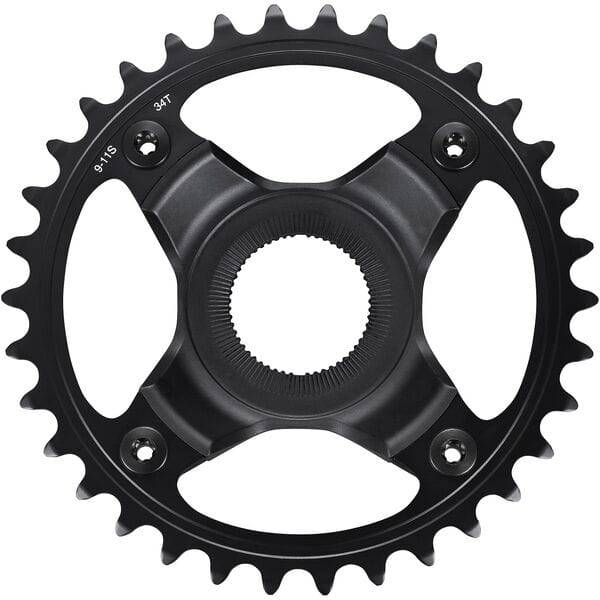 Shimano STEPS SM-CRE70-B 34T single chainring for 11/10/9-speed bikes with 55mm chainline, shown without chainguard.