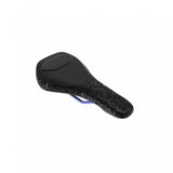 Ergon SM Downhill Comp Team black saddle with anti-slip grip for small 29er mountain bikes, showing close-up of saddle surface.