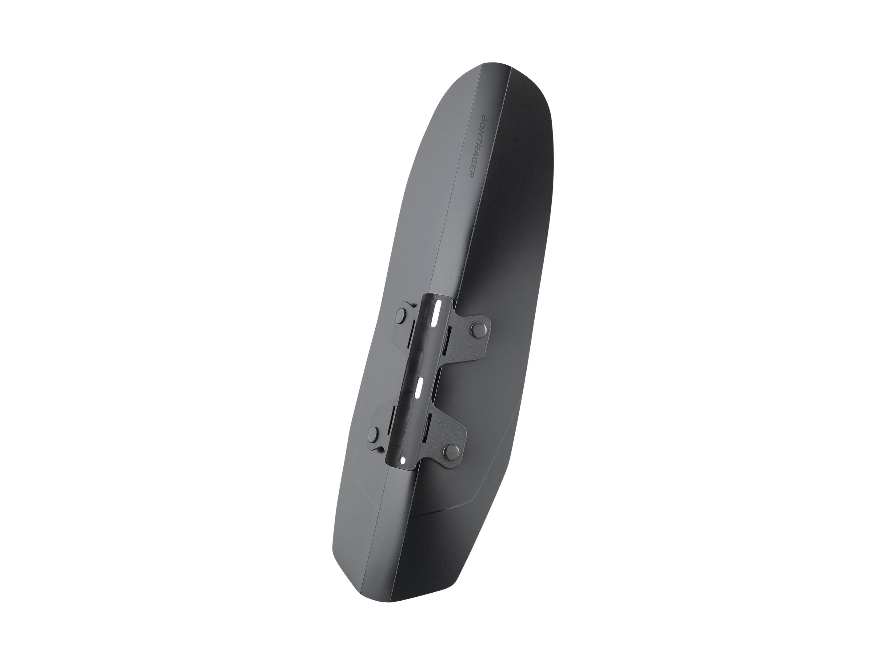 Black Trek Farley bolt-on front fender for downtube bikes, universal fit, designed to protect against mud and water.