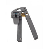 Jagwire Pro Needle Driver Tool in black, used for precise installation of 5.0 and 5.5mm hydraulic hose fittings in a workshop setting.