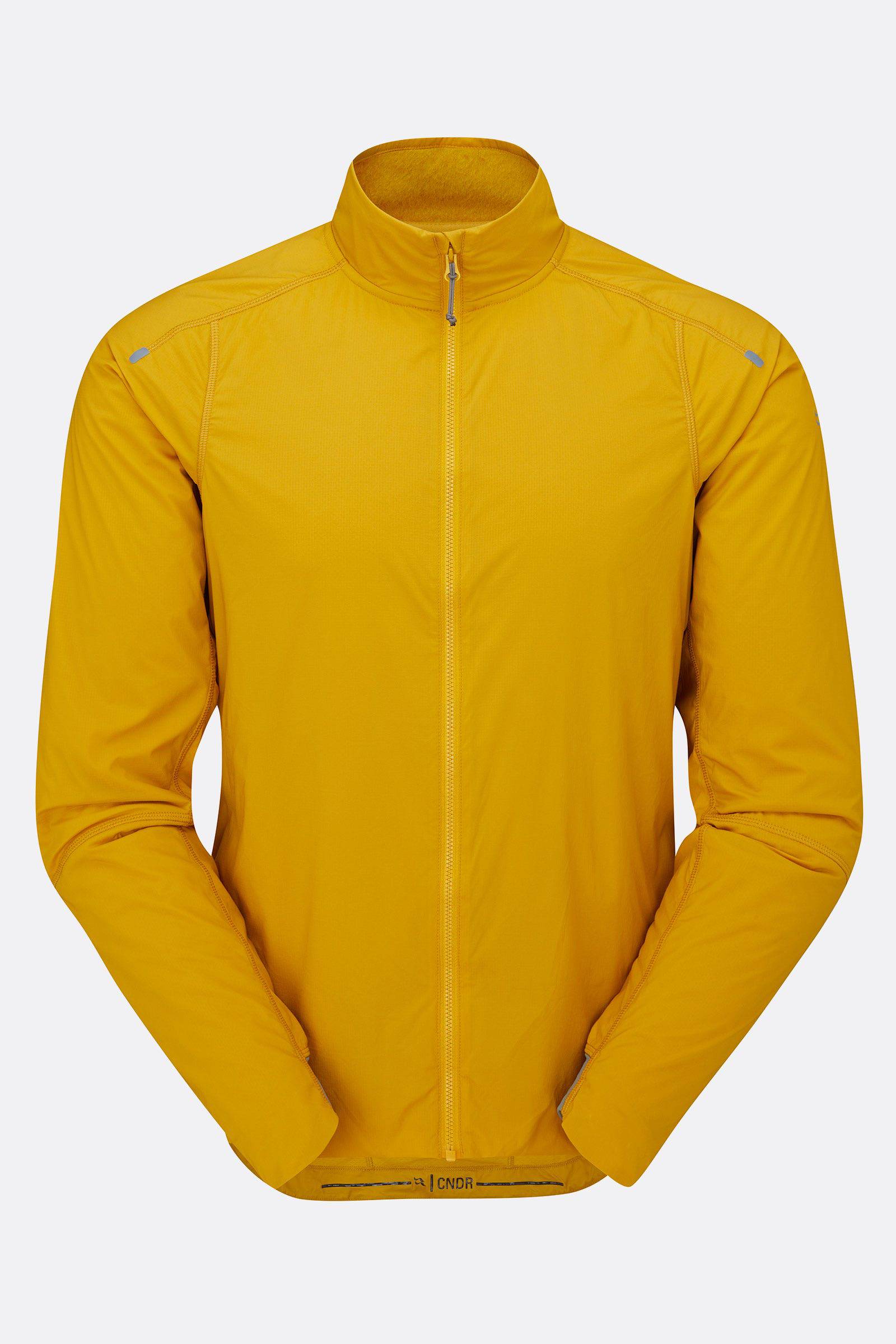 Rab VR Cinder Softshell Cycling Jacket with Vapour-Rise™ technology, shown in Sahara color, designed for wind protection and active wear.