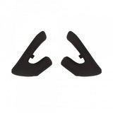 Black MET Parachute MCR helmet cheek pads set with 30mm thickness, replacement parts for motorcycle helmet comfort and fit.