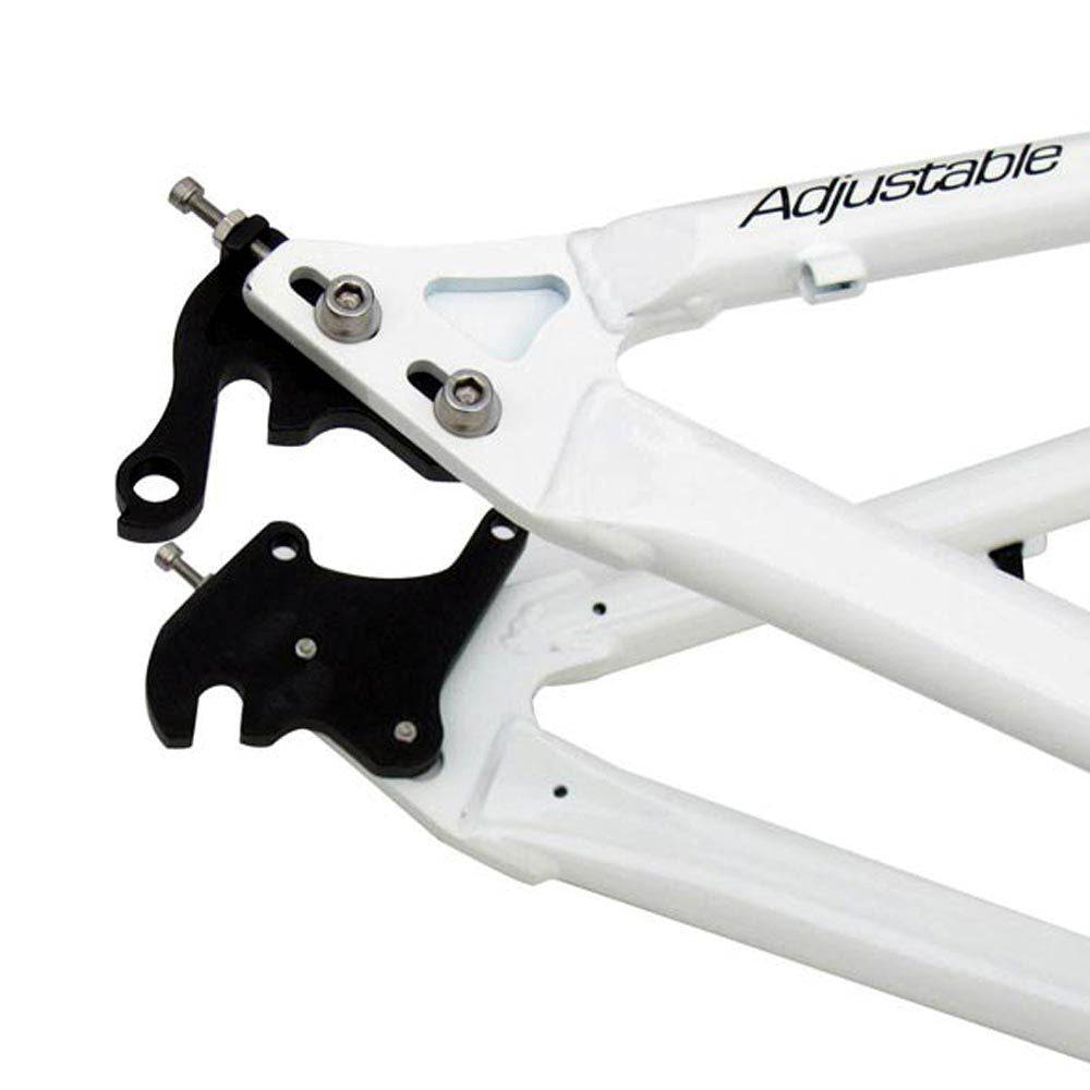 Identiti P66 2012 ADS adjustable 10mm dropout for cycling frames, shown on a bicycle component with metal hardware and branding.
