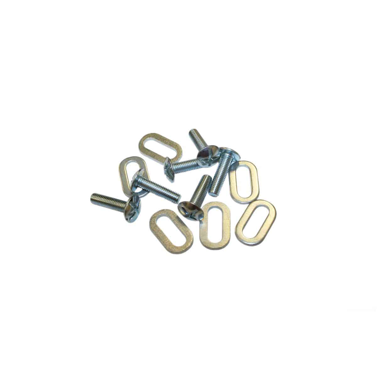 LOOK KEO cleat screws and washers replacement set with 20mm long screws, includes 6 durable components for bike pedal setup.