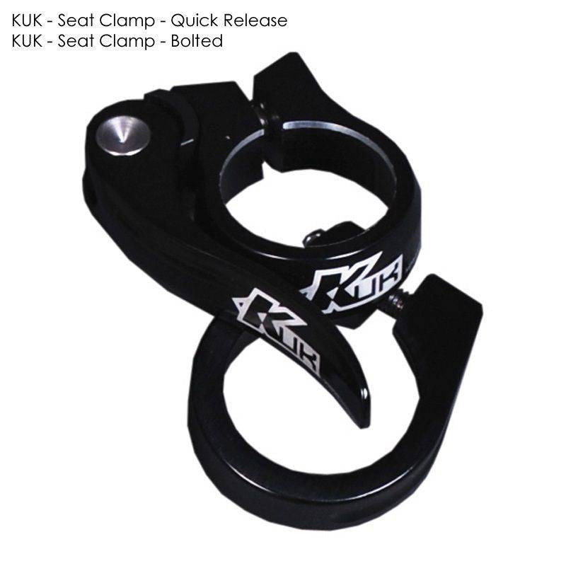 Kinesis UK bike seat clamp spares and accessories, close-up of bolted clamp component for bike frames.