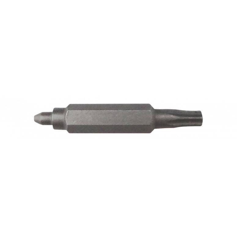 Jagwire double-ended replacement pin for needle driver, T10 Torx, silver, suitable for workshop use.