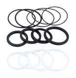 DVO Topaz Air Canister Service Kit components for rear shock maintenance and repair, including hoses and fittings.