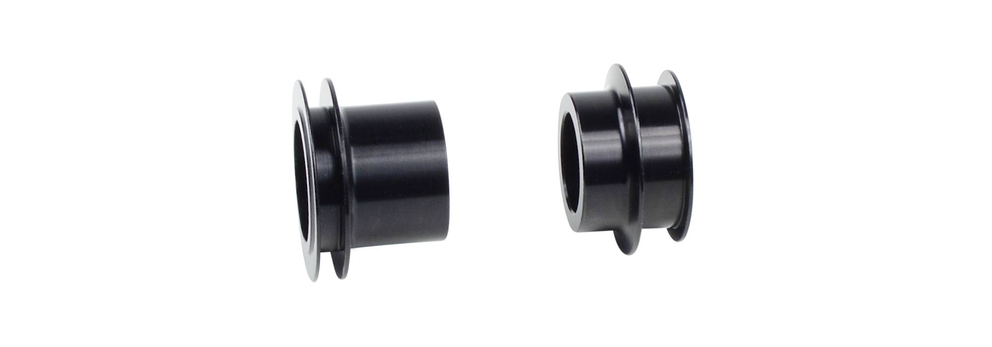 Bontrager DT240 15mm axle end cap kit in black for 100mm OLD front and rear bicycle hubs, component replacement part