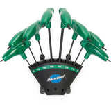 Park Tool PH-T1.2 P-Handled Torx driver set with holder, ergonomic workshop tools for precise torque and comfort during repairs.