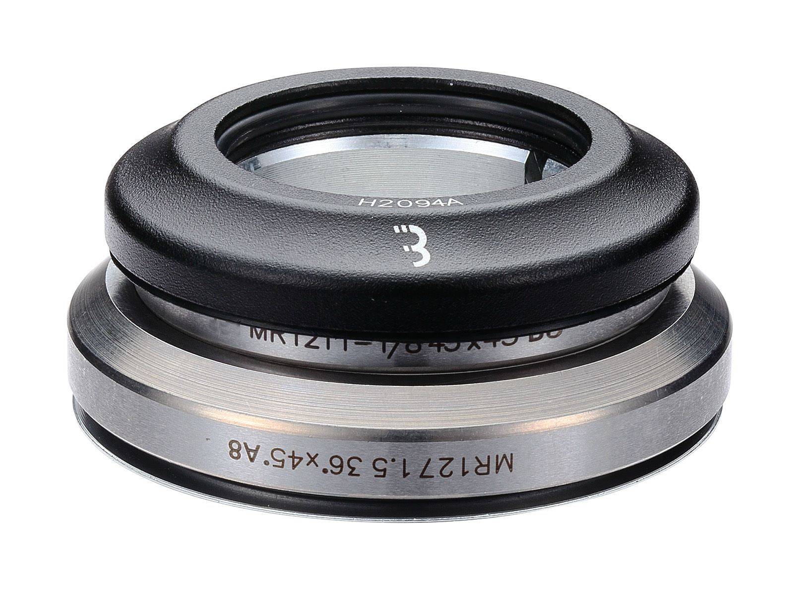 BBB BHP-46 tapered 1.1/8-1.5 headset with 8mm cap for smooth steering, showing the headset components and installation details.